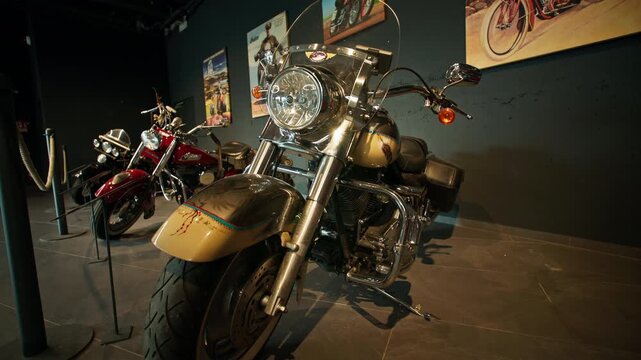 Historic motorcycle museum in Tyrol Austria displaying classic vintage motorcycles with remarkable collections inside a famous alpine tourist attraction