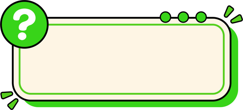 Green Horizontal Question Mark Text Frame