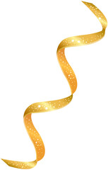 Fototapeta premium Christmas Glitter Gold Slim Curl Ribbon Decoration