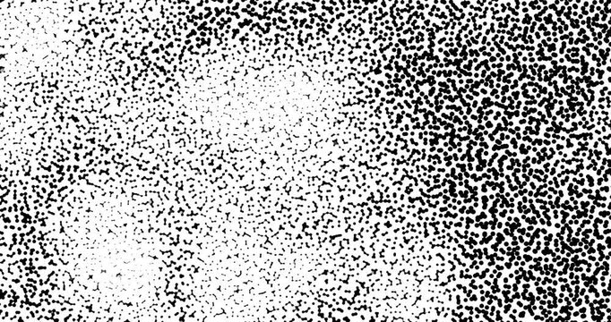 Monochrome pointillism and noise grain texture looping background