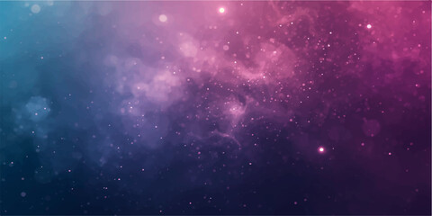 Abstract Blue Space Background with Glowing Stars Galaxy Nebula Night Sky Universe and Cosmic Starfield Illustration © RunaAkter