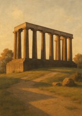 Obraz premium Ancient columns at sunset