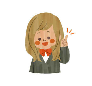 笑顔の女子学生-ガッシュ