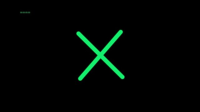 Neon Close X Icon Motion Graphic Loop
