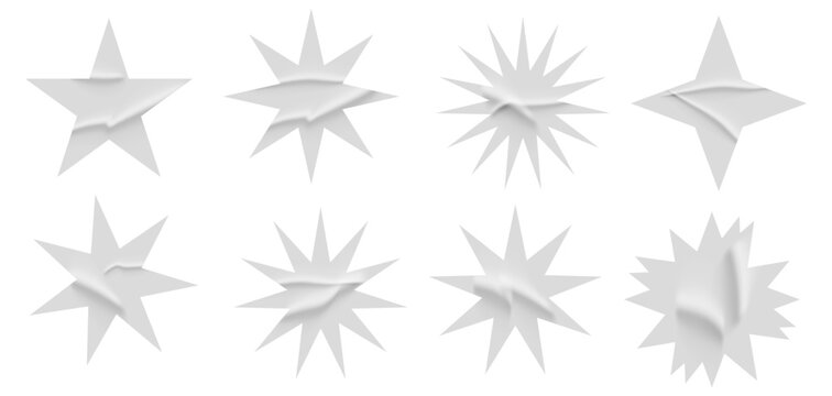  Handmade paper scrapbook elements with star stickers and textured cutouts for creative collage projects and paper craft designs