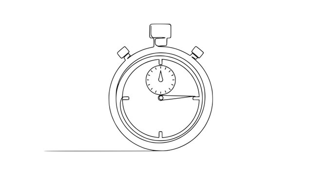 Minimalist Stopwatch Line Art: Time Measurement Concept
