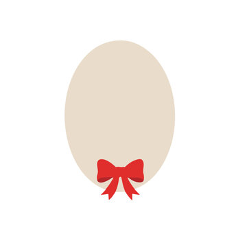 Red Bow on Oval Shape