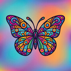 Colorful Butterfly with Patterned Wings. © bibit