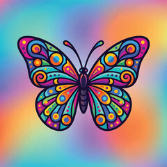 Colorful Butterfly with Swirling Patterns. © bibit