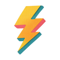 Naklejka premium PNG Colorful 3D lightning bolt illustration.