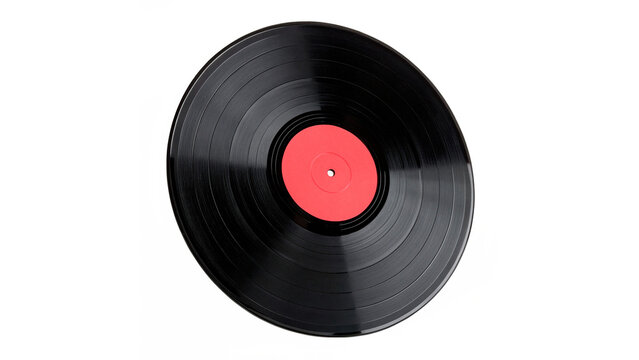 Retro vinyl record disc classic music audio isolated on transparent background cut out