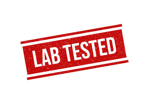 Grunge 'Lab Tested' stamp isolated on transparent background