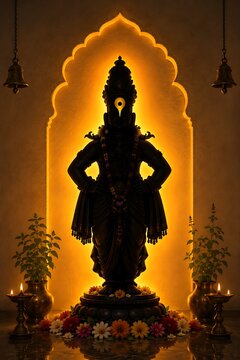 Ashadi Ekadashi Devotional Festival Banner with Lord Vitthal Vithoba Vithuraya Vithu Mauli Pandurang Warkari Dindi Palkhi and Bhakti Tradition