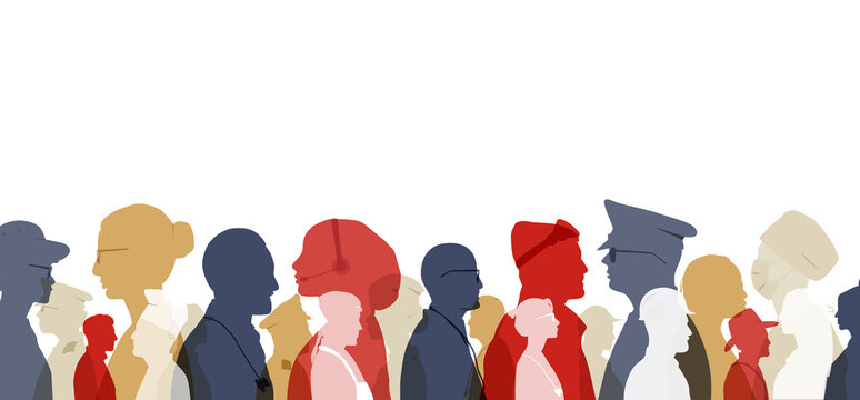 People of different professions together. Transparent background.