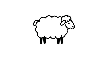 Simple sheep line drawing © acong