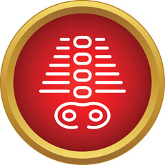 Fototapeta premium Stylized icon showing human spine and ribs in a red circle