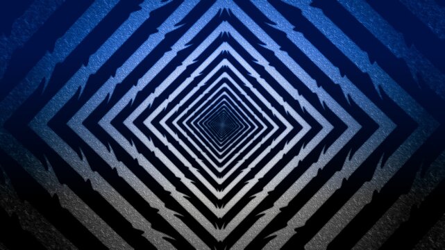8K Abstract Blue and Silver Diamond Tunnel Background with Metallic Texture