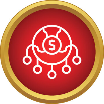 Dollar sign central connected to multiple nodes symbolizing a financial network