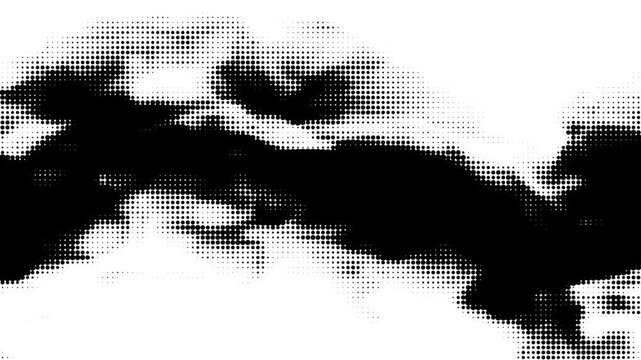 Abstract halftone pattern with black dots on white background
