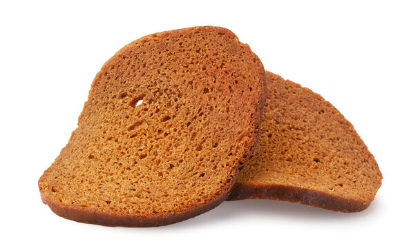 Rye bread rusks close-up on a white. Isolated