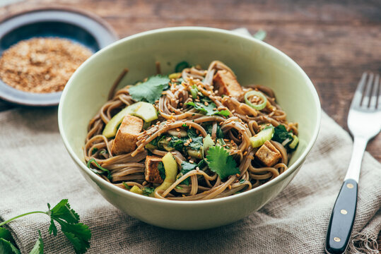Japanese Otsu Salad with buckwheat noodles, Soba