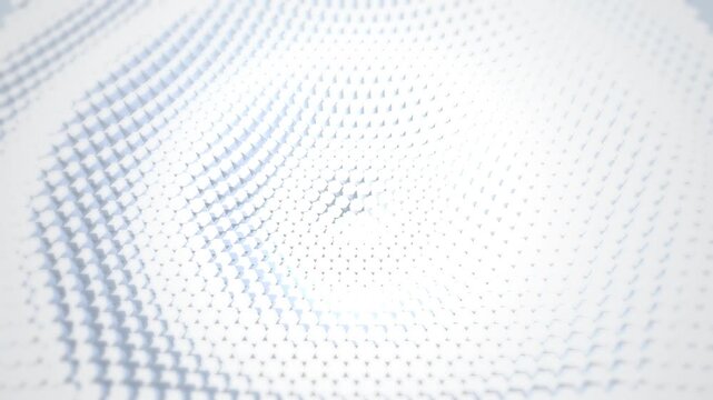 Abstract background with a pattern of white cubes forming a wavy surface
