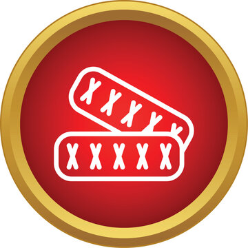 Stitches icon showing wound closure for medical treatment