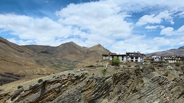 Barren Mountain Landscape Near Kunzum Pass in Himachal Pradesh