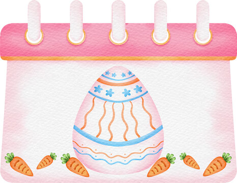easter calendar watercolor easter clipart illustration