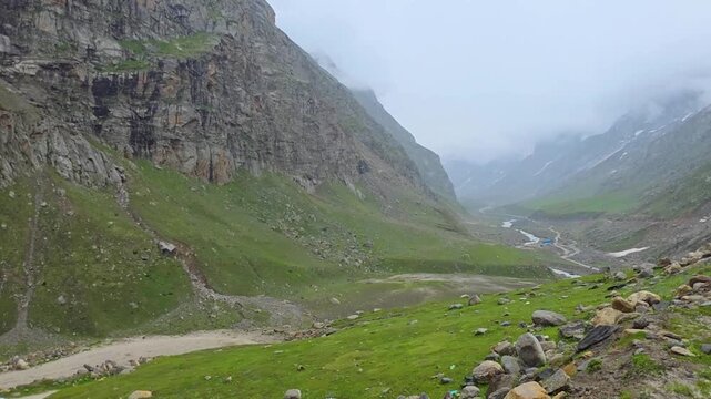Traveling Along Lush Hillsides in Himachal Pradesh