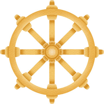 dharma wheel watercolor buddhist clipart illustration