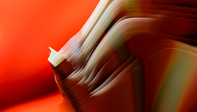 Abstract dynamic folded surface with luminous highlight
