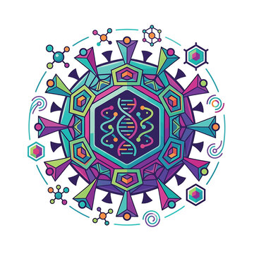 Colorful DNA Helix Genetic Structure.