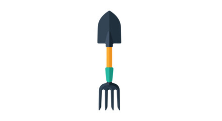 Dual purpose garden hand tool with shovel and rake heads © rehan