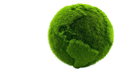Green grass planet Earth with continents, isolated on transparent background © Nina