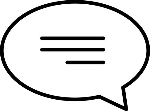 Comment box with text lines vector icon for customer feedback review, online user testimony, and blog post chat bubble in minimalist line art style