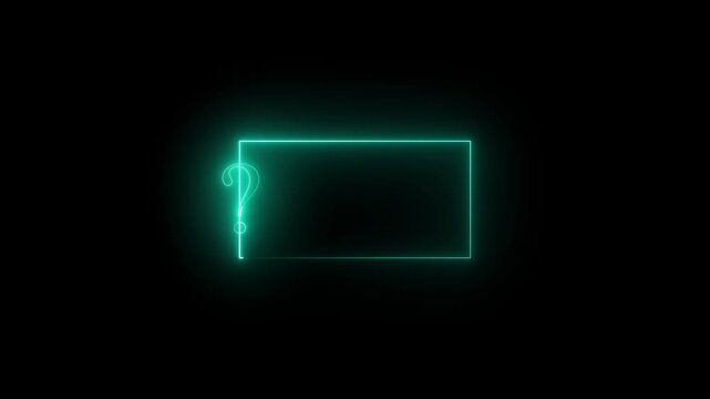 Abstract glowing neon rectangle border frame in the shape rectangle glowing and futuristic energy line Neon abstract red color rectangle shape line 4K video animation. 