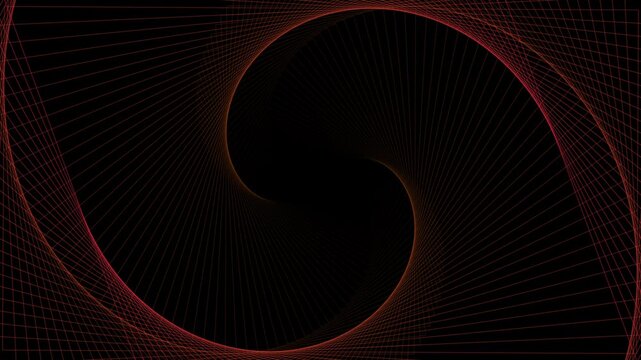 Abstract red and black background featuring a dark digital fractal pattern with spiral lines and swirl texture