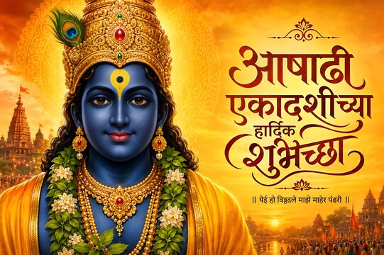 Ashadi Ekadashi Spiritual Festival Honoring Lord Vitthal Vithoba Vithuraya Vithu Mauli Pandurang with Devotional Warkari Pilgrimage