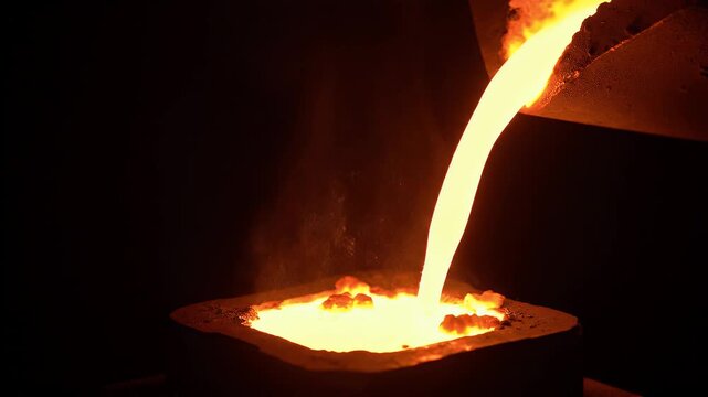 Liquid metal casting process in an industrial foundry