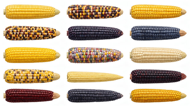 Corn Collection Isolated On White Background