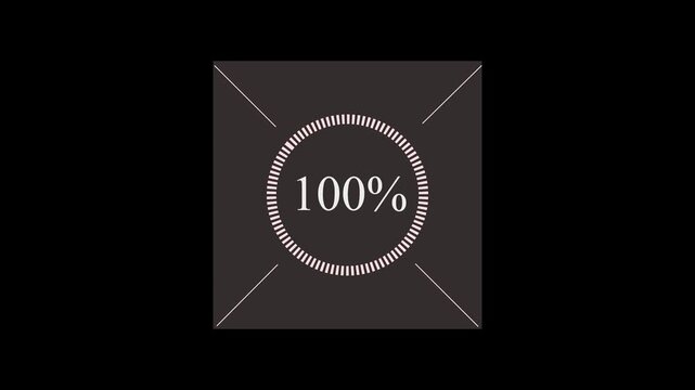 Modern data processing circle counter animation for video overlay 4k video