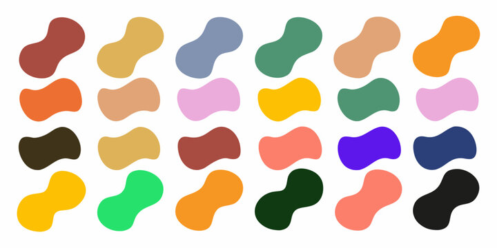 colorful organic shapes on white background abstract