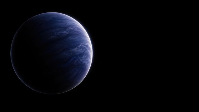Rogue Planet In Dark Space With Copy Space