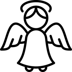 Fototapeta premium Saint valentine, angel with wings. Thin line icon. Vector illustration.