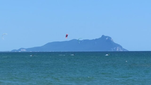 Kiteboarding at Circeo National Park, Italy	