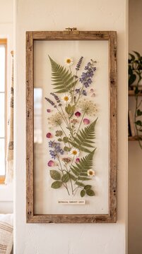 Rustic Pressed Flower Frame Art