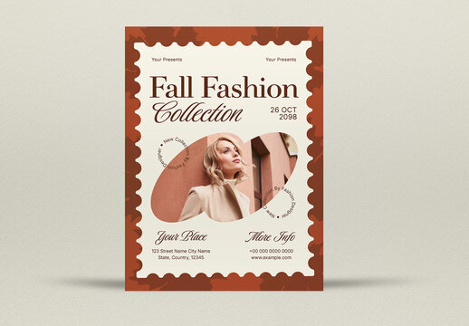 Beige and Brown Elegant Fall Fashion Collection Flyer Layout