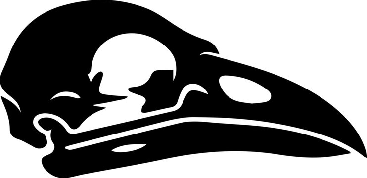 Bird Skull Black Silhouette Icon