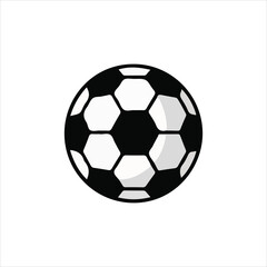 Naklejka premium Flat style black and white soccer ball vector illustration isolated on white.